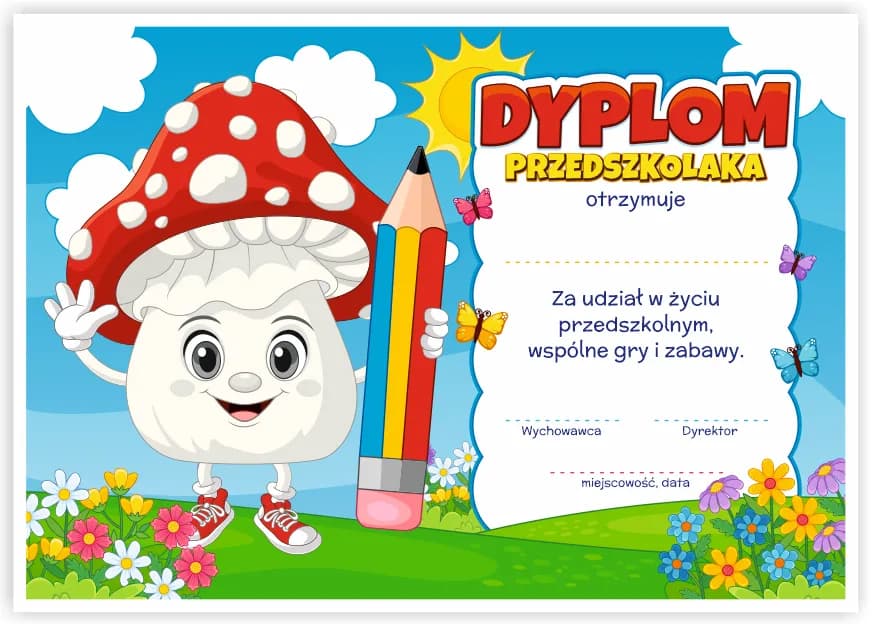 Jak wypisać dyplom dla przedszkolaka, aby był wyjątkowy i piękny